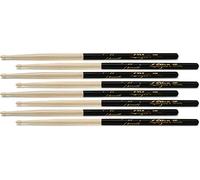 Zildjian Hickory Dip Series 4 for 3 Lot de baguettes 5A avec olives en bois Noir
