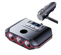 Zilimontt Adaptateur chargeur voiture 7 en 1 avec 120 W de puissance, 4 ports USB et 3 prises, tension et commutateurs indépendants pour véhicules 12 V/24 V, compatible avec les voitures, SUV