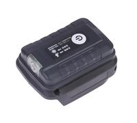 Zilimontt Adaptateur de batterie avec lumière LED pour batterie 18 V Li-ion pour outil électrique, convertisseur de sortie double USB 5 V 2 A, compatible avec Makita, chargeur portable pour appareils