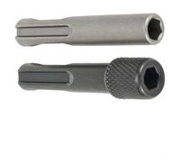 Zilimontt Adaptateur de foret à tige hexagonale SDS vers 6,35 mm, convertisseur magnétique de porte-tournevis, acier au chrome vanadium à dégagement rapide SDS Plus marteau rotatif vers hexagonal