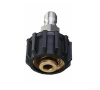 Zilimontt Adaptateur de nettoyeur haute pression mâle à connexion rapide M22 14-15 mm femelle avec construction en laiton inoxydable pour équipement d'alimentation extérieur (3/8 QD mâle vers M22 14