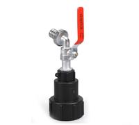 Zilimontt Adaptateur de réservoir IBC en métal S60 x 6 avec connecteur de robinet à boisseau sphérique de 1,27 cm, raccord de robinet de réservoir d'eau de jardin, robinet industriel pour système de