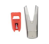 Zilimontt Aiguille de rechange pour tourne-disque compatible avec Ortofon 1ère génération OM Super Series, construction en ABS durable et métal pour un son précis (rouge)