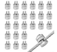 Zilimontt Assortiment de 24 connecteurs à boulons ouverts, connecteurs de fil de clôture électrique, clip de corde duplex, serre-câble, joint de clôture électrique