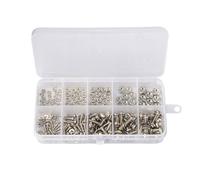 Zilimontt Assortiment de 320 vis, écrous et boulons en acier inoxydable avec rondelles - 2 mm, 2,5 mm, 3 mm, 4 mm, 5 mm - Boulons à tête hexagonale métriques pour une utilisation domestique automobile