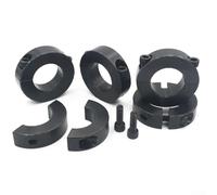 Zilimontt Bague de retenue en acier deux pièces pour collier de serrage, design fendu avec têtes de vis encastrées, finition oxyde noir, résistant, interchangeable industriel (13 mm)