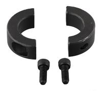 Zilimontt Bague de retenue en acier deux pièces pour collier de serrage, design fendu avec têtes de vis encastrées, finition oxyde noir, résistant, interchangeable industriel (28 mm)