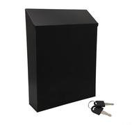 Zilimontt Boîte aux lettres murale verrouillable en métal avec design vintage rustique, construction en fer sécurisé et deux clés pour extérieur maison ou jardin poteau et suggestions (noir)