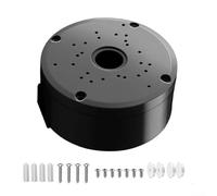 Zilimontt Boîte de jonction pour caméra de vidéosurveillance - Base profonde pour support de caméra IP dôme - Boîtier extérieur étanche en plastique noir - 120 x 120 x 54 mm - Installation sécurisée