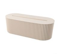 Zilimontt Boîte de rangement de câbles en plastique avec ouvertures d'entrée et de sortie, en polypropylène résistant aux rayures, pour la maison, 33 x 13 x 11 cm, blanc
