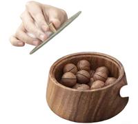 Zilimontt Bol à fruits rond en bois de noyer et plateau à noix pour table - Plat de service en bois naturel, boîte de rangement pour collations, 13,5 x 12 x 7 cm, assiette marron pour la maison