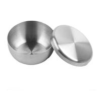Zilimontt Bol à riz coréen en acier inoxydable 304 avec couvercle, bol de service à riz cuit à la vapeur, bol de service durable pour mélange ou assaisonnement pour cuisine, camping, pique-nique