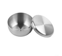 Zilimontt Bol à riz coréen en acier inoxydable 304 avec couvercle, bol de service à riz cuit à la vapeur, bol de service durable pour mélange ou assaisonnement pour cuisine, camping, pique-nique