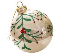 Zilimontt Boules de Noël élégantes en verre transparent pour sapin et décoration d'intérieur, décorations suspendues pour les fêtes de fin d'année et la mise en valeur de scènes festives (style E)