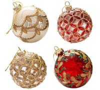 Zilimontt Boules de Noël élégantes en verre transparent pour sapin et décoration d'intérieur, décorations suspendues pour les fêtes de fin d'année et la mise en valeur de scènes festives (ABCDStyle)