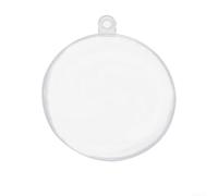 Zilimontt Boules de Noël en plastique transparent - Boules de décoration de fête en plastique transparent - Décorations de fête d'intérieur à faire soi-même - Réutilisables à suspendre avec ouverture