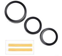 Zilimontt Bouton de contrôle du volume pour Grand Cherokee 2014-2021 - Contrôle de la température pour couvercle de bague - Alliage d'aluminium anodisé noir, ensemble de 3 pièces, 4,3 x 1,7 cm