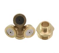 Zilimontt Buse de pulvérisation de jardin en laiton de 5,1 cm avec brumisation à 4 trous pour le refroidissement et l'irrigation extérieures, compatible avec les raccords de tuyau standard (3 trous)