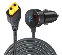 Zilimontt Câble de chargement de voiture à affichage numérique pour XT60 | Rallonge d'alimentation 12 V/24 V 60 W pour batterie de stockage d'énergie | Véhicule en PVC avec conception à faible perte