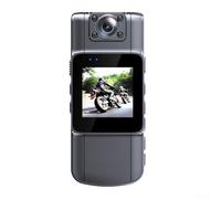 Zilimontt Caméra HD 1080P avec objectif rotatif à 180° et écran couleur de 1,54" pour l'enregistrement de vélo en plein air, moto et livraison de nourriture, sans fil