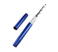 Zilimontt Canne à pêche télescopique ultra légère de 1 m en alliage d'aluminium compact pour pêche en eau douce et en eau salée, mini canne à pêche ergonomique (bleu)