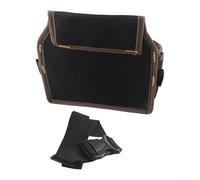 Zilimontt Ceinture à outils réglable robuste avec plusieurs poches pour charpentiers, entrepreneurs et travaux de construction, tissu Oxford polyester 600D pour outils (noir + marron)