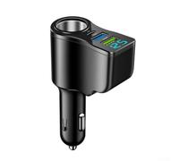 Zilimontt Chargeur de voiture à affichage numérique 60 W avec double sortie USB et Type-C PD, design en alliage d'aluminium pour véhicules 12 V/24 V, compatible avec téléphones portables et tablettes