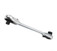 Zilimontt Clé à cliquet à double extrémité avec mécanisme à cliquet 72 dents, clé à douille décalée réversible pour espaces restreints, entraînement 1/4", acier au chrome vanadium, argent et