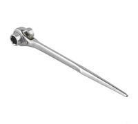 Zilimontt Clé à cliquet réglable 17-22 mm en acier au chrome vanadium à double extrémité avec tête universelle et extrémité pointue pour l'entretien des espaces restreints (17-19 mm)
