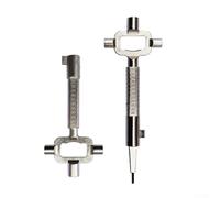 Zilimontt Clé mixte pour installation de serrure de porte, clé multifonction en acier inoxydable avec échelle de mesure, 138 x 66 mm et 195 x 68 mm, 2 pièces, poignée ergonomique