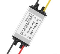 Zilimontt Convertisseur d'alimentation 24 V vers 12 V DC-DC avec coque en aluminium, plage de tension d'entrée 15-40 V, haute efficacité jusqu'à 96 %, surcharge de sous-tension de surtension (3 A)