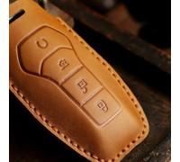 Zilimontt Coque de clé de voiture en cuir pour Atto 3 et Han EV 4 boutons - Coque de protection intégrale anti-chute et résistante à l'usure - Compatible avec (marron)