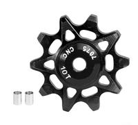 Zilimontt Dérailleur arrière en alliage d'aluminium pour roue de vélo avec roulement à billes en porcelaine | Poulie de guidage 10T/16T pour systèmes de 6 à 12 vitesses | Comprend des bagues de 4 mm