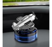 Zilimontt Désodorisant de voiture à énergie solaire avec hélice rotative, purificateur décoratif de style avion pour intérieur de véhicule, compatible avec toutes les voitures (argenté)