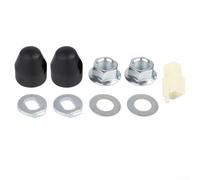 Zilimontt E-For Kit d'essieu de moteur de moyeu de vélo avec écrous de verrouillage de 12 mm et 14 mm, rondelles de blocage, cache-écrous - Acier au carbone, noir/argent, pour moteurs de moyeu