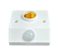 Zilimontt E27 Support de lampe à induction infrarouge avec interrupteur détecteur de mouvement humain, plage de détection réglable et minuterie de retard pour couloir, cage d'escalier, balcon, centre