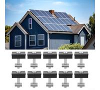 Zilimontt Ensemble de supports de montage pour panneau solaire avec pince PV et pince intermédiaire, alliage d'aluminium AL6005-T5, vis en acier inoxydable, finition noire, convient aux modules de 30