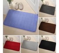 Zilimontt Ensemble de tapis de bain en mousse à mémoire de forme conçu pour la salle de bain et la douche avec envers antidérapant et texture douce lavable (bleu)