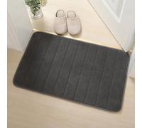 Zilimontt Ensemble de tapis de bain en mousse à mémoire de forme conçu pour la salle de bain et la douche, avec envers antidérapant et texture douce lavable (gris foncé)