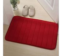 Zilimontt Ensemble de tapis de bain en mousse à mémoire de forme conçu pour la salle de bain et la douche avec envers antidérapant et texture douce lavable (bordeaux)