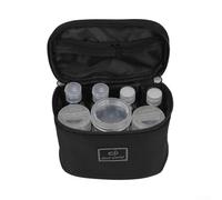Zilimontt Ensemble d'ustensiles de cuisine de camping avec pots d'assaisonnement en PET et sac de rangement imperméable en tissu Oxford, 3 boîtes à sauce de 30 ml, 4 bouteilles à épices de 80 ml, 2