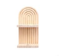 Zilimontt Étagère flottante en bois pour salon, chambre à coucher, chambre d'enfant, support décoratif de style bohème pour plantes, livres, bougies, vases, naturel (double)