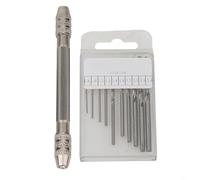 Zilimontt Étau pour perceuse manuelle à bijoux avec mandrin à double extrémité pour fil de 0,3 à 3,2 mm, outil de torsion de fil métallique avec 10 forets de précision, outil rotatif manuel compact