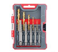 Zilimontt Extracteurs de vis et forets HSS avec extracteur de cannelure hélicoïdale pour vis cassées endommagées et dénudées de différentes tailles de 3 à 18 mm en chrome trempé
