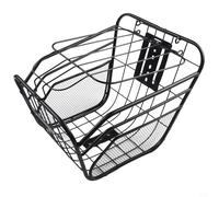 Zilimontt Façade en métal pour panier de vélo, support de rangement durable pour livres, courses, sacs d'école, nourriture, compatible avec scooters, vélos, vélos électriques, noir (panier)