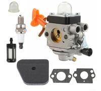 Zilimontt Filtre à air carburateur pour débroussailleuse 4- FS90, KM110, KM90, KM130, KM90R, KM130R, C1Q-S131C - Construction en alliage, comprend un filtre à carburant, pour ampoule d'amorçage