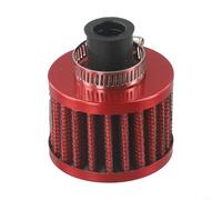 Zilimontt Filtre à air rond en forme de champignon pour carter moteur 12 mm pour voitures, motos et quads - Construction métallique, 5,3 cm H × 5,5 cm de largeur supérieure, haut débit bas (rouge)
