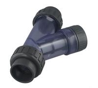 Zilimontt Filtre à eau UPVC de type Y avec corps transparent pour aquarium et systèmes d'irrigation de jardin, gamme de tailles de tuyau de 20 à 63 mm (diamètre intérieur 40 mm)