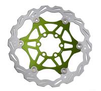 Zilimontt Frein à disque flottant pour VTT - 160 mm de diamètre - Acier inoxydable - Support à 6 boulons - Dissipation améliorée de la chaleur et de la friction - Compatible avec (vert 160)