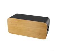 Zilimontt Grande boîte de rangement de câbles avec couvercle en bois, organisateur de multiprise en plastique pour cacher les fils, protéger les prises contre les enfants et les animaux domestiques